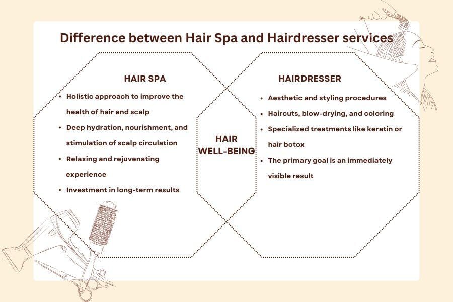 Difference Hair Spa and Hairdresser