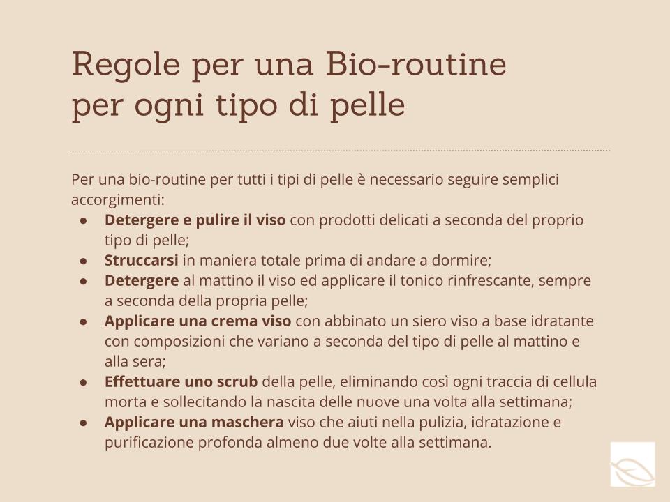 Regole per bio routine per ogni tipo di pelle