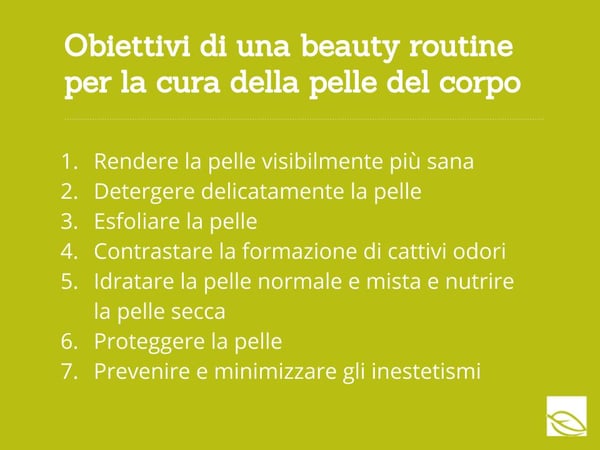 obiettivo beauty routine corpo