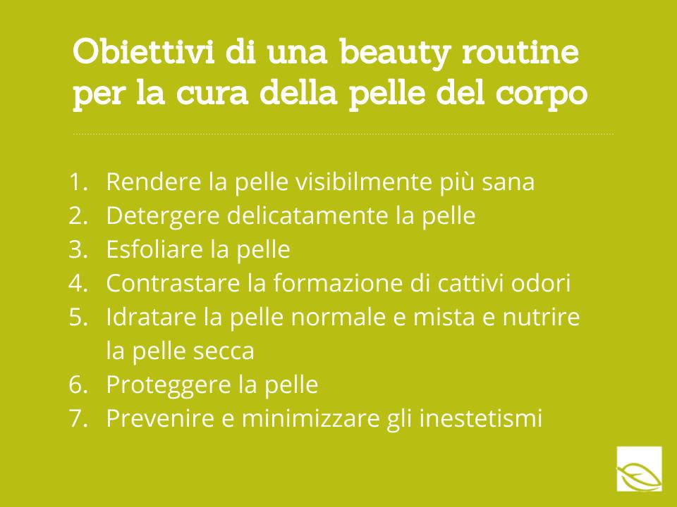 obiettivo beauty routine corpo